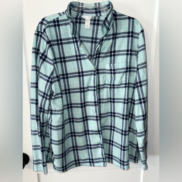 Adonna Plaid Sleep Shirt - Blue and Black - Picture 1 of 4